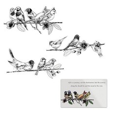 나뭇가지에 새 투명 스탬프 - 봄 여름 새 배경 동물 투명 고무 씰 스탬프 DIY 스크랩북 및 공예 장식 용품