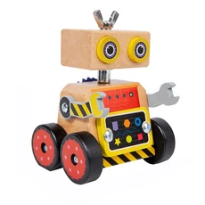 쿠쿠스토어 몬테소리 나무 소형 자동차 조립 로봇 장난감 비지 퍼즐 게임 어린이 교육 손 두뇌 오르간 선물, 01 NB280C2