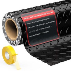 1.2 x 2.4m(4 x 8피트) 다이아몬드 플레이트 차고 바닥 매트 튼튼한 PVC 바닥재 롤 차 밑 오토바이 골프 카트 트레일러용 2.8mm 매트 차고 지하실용