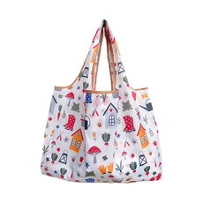 휴대용 접이식 장바구니 에코백 라지 대형 빅사이즈 쇼퍼백, 혼합 하우스, 1개