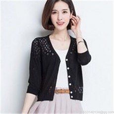 라오농 니트 카디건 여성 얇은 코트 여름 나그랑 숏 펀칭 숄 코트+d15d04LL