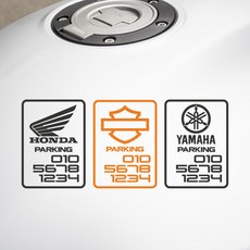 심플한 오토바이 주차번호스티커 순정형디자인 전화번호데칼, 1개, 골드