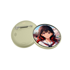 전자 캔뱃지 블루투스 1.85인치 32m메모리 JPG/PNG/GIF동영상 맞춤 캔뱃지, 라이트그린, DG01