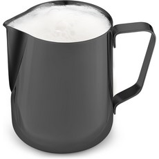 줄레이 밀크 프로더 컵 350ml600ml950ml 12온스20온스32온스 - 용접 손잡이와 정밀 측정 표시가 있는 스테인리스 프로딩 피처 블랙 12온스, Midnight Black