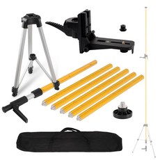레벨 삼각대 15.7피트/4.8M 폴(삼각대 포함) 및 1/4-20 마운트 조절식 텔레스코프 폴(브라켓 회전식 라인 레이저용 5/8-11 나사 어댑터, 4.2M/13.8 Foot, 1개