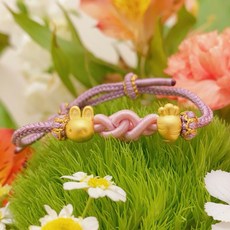 儒家寶寶 彌月金飾 兔子紅蘿蔔手繩 純金手鍊/純金999手鍊/手繩 兔 彌月 飾品 滿月禮 週歲, 0.12錢, 1個