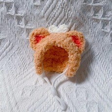 햄스터옷 모자 패션 사진 의상 의류 동물 망토 복장 친화적 고슴도치 촬영 내구성 수제 애완, XS 직경 2cm, 모래 갈색 곰