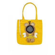 可愛恐龍造型寵物外出提袋，輕巧透氣安全寵物提包，時尚寵物外出用品, 黃色蜜蜂, 1個