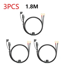 호환링터미널 케이블 커넥터 12-24V 18AWG 퀵릴리즈 SAE 자동차 오토바이 배터리 충전기 유지 보수 2-5, 03 3pcs 1.8M