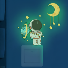 월간리빙 스위치 야광 스티커 2개, 그린