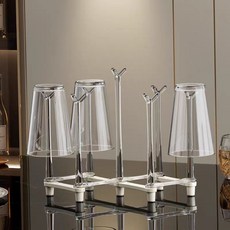 可摺疊瀝水杯架 輕奢餐邊櫃桌面倒掛置物架, 奶油白【摺疊調節/安穩沉重】, 1個