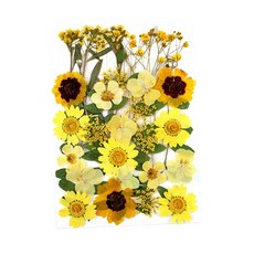 DAMMAIDDAO DIY 양초 레진 액세서리 네일 펜던트 공예 미술 작품 장식에 사용할 수 있는 말린 꽃과 잎사귀가 혼합된 30개입, 0.1-3cm, 말린 꽃, 옐로우