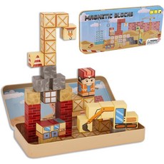 유아용 OAR 마그네틱 빌딩 블록 세트 - 35개의 PCS 미니 휴대용 아이언 박스가 장착된 여행용 장난감 38세 남녀를 위한 STEM 선물, Construction