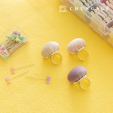 천가게 반지핀쿠션 벨벳 시침핀꽂이 바늘홀더 손가락 핀봉 3종, 02) 인디핑크, 1개