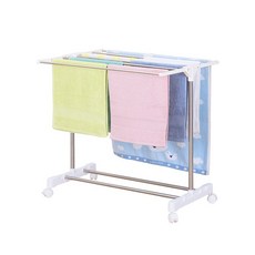 多層曬衣架 附滑輪 摺疊收納 堅固耐用 簡約時尚, 白色