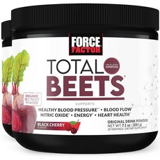 Force Factor 포스팩터 Total Beets 슈퍼푸드 비트 뿌리 파우더 2팩 혈액 순환 혈류 산화질소 에너지 지구력 체력 심혈관 심장 보충제 포스 팩터, Original Powder, 210g