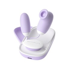 FMAEDA 여성용 미니 전동 마사지기 12가지 모드 듀얼 기능 조합 저소음 작동 USB 충전 정교하고 컴팩트한 디자인 방수 보라색, 분홍색, 1개