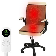 등받이의자 전기방석 1인용 의자 온열 방석 전기매트 돼지코 증정, 브라운, 45 x 90 cm