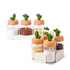 셀렉숀 선인장 양념통 세트, 1세트, 양념통 3종 + 거치대