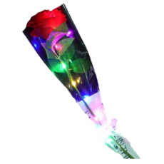 發光玫瑰花 - 浪漫發光玫瑰花束，節日禮品首選，營造溫馨氛圍, 新款發光玫瑰 紅, 1個