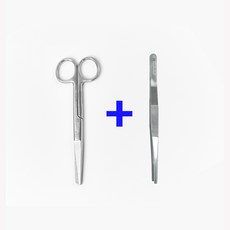 시저가위+직선핀셋 2p 모음 일자형 병원 실습용 너스피아, 1개