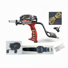 武器酷 教官彈弓 教官五代 教官5代 巴雷特 重型彈簧複合弓 判官彈弓 強力彈弓 彈弓射魚 打魚 射魚, 1個, 射魚極簡版 掛手,紅, 紅