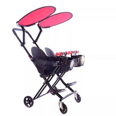 데이희 쌍둥이띠 띠 트윈 신생아 힙시트 듀얼, 통기성 쿠션+레드 캐노피