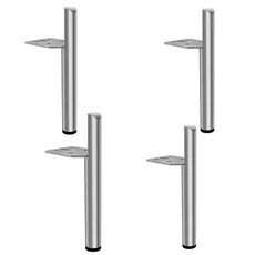 소음 미끄럼 방지 가구 식탁 의자 다리 받침 보호 커버 캡 패드 발통 금속 두꺼운 철 소파 TV 캐비닛 피트 높이 15cm 욕실 침대 커피 테이블 교체 4 피스, 02 silver 15cm 4pcs