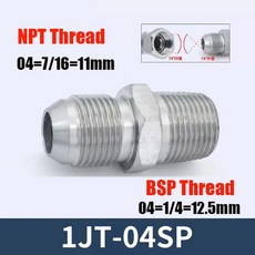 파이프 스트레이트 7/16 콘 스루 유압 영국 U3/4 74 수나사 9/16 조인트 BSP-NPT 7/8 외부 ° 피팅 어댑터, B, 1개