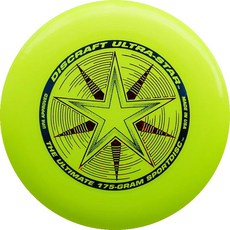 教練先生 Discraft Ultrastar 競技飛盤 爭奪賽飛盤 175克 美國製造, 黃色 (雷射星星樣式隨機 介意勿下單), 1個