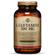 SOLGAR L-麩醯胺酸 500mg 植物膠囊, 250入, 1個, 無