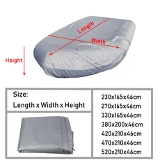 콤비보트 고무보트 커버덮개 천막 부식방지 보호천 카약 보호천 커버 요트덥개, 그레이 V형 380x200x46cm