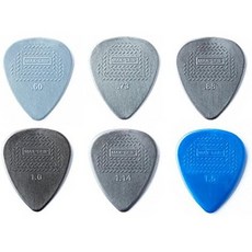 던롭 나일론 맥스 그립 스탠다드 픽 샘플 믹스 팩각 게이지 2개