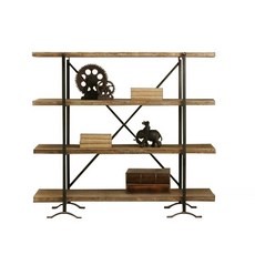 工業風復古多層實木置物架 書架 展示架 客廳隔斷收納架, 詳見包裝, 詳見包裝, 長60*寬35*高160