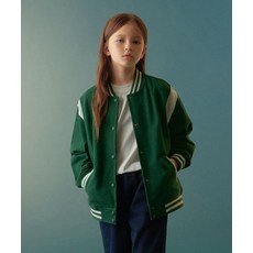 무신사 스탠다드 MUSINSA ANDARD KIDS 오버사이즈 스웨트 바시티 자켓 재킷 그린