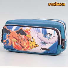 포켓몬 정품 주머니 2개 필통 초등 학생 펜슬케이스 파우치, 블루