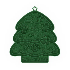 꽃모양 크리스마스 트리 실리콘 애완동물 패드 고양이 강아지 슬로우 플레이트 펫 피더 볼, 11 Style B - Green