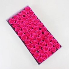 情人節禮物首選：桃園熱銷三層仿真香皂玫瑰花束，浪漫香氛，持久保存, 1個, 玫紅玫瑰一盒50朵 送花桿, 玫紅玫瑰一盒50朵 送花桿