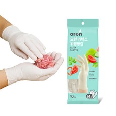 [오런] 라텍스 위생장갑 10매 소량포장, 1개
