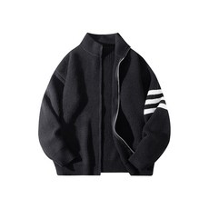 男款秋季加絨保暖針織衫 寬鬆休閒百搭情侶裝