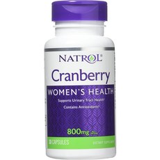 나트롤 크랜베리 800mg 무설탕 캡슐, 30정, 3개