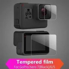 Go Pro 7 강화 필름 Gopro Hero 7 6 5 용 강화 유리 화면 보호기 커버 블랙 액션 액세서리, 01 Black