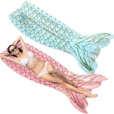 充氣亮片美人魚浮排 水上躺椅, 185x92cm, 1個