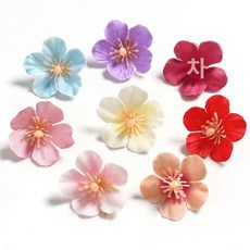 조화 꽃 장식 DIY 헤어 액세서리 웨딩 화관 촬영 꽃잎 꽃머리, 1개, 믹스드컬러 50송이