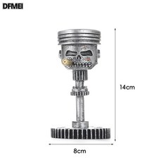 DFMEI PistonSkullFaceSculpture活塞骷髏臉雕塑樹脂齒輪小擺件, 活塞骷髏