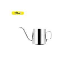 304 스테인레스 스틸 구즈넥 주전자 커피 포트 길고 좁은 주둥이 드립 수동 부어 메이커 250ml 뚜껑 없음, 02 grey  No lid 250ml