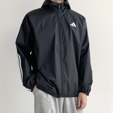 아디다스 남자 바람막이 블랙 우븐 런닝 후드자켓 삼선 화이트 집업 윈드브레이커