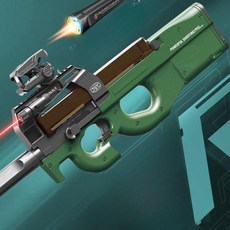 총구LED 수정탄 전동건 vector P90 Lehui 전동 연발 소프트건, 그린 P90, 기본 수정탄1팩, 1개