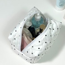유스토어 하트 누빔 땡땡이 여행용 메이크업 화장품 수납 파우치