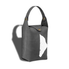 차량용 가죽 티슈 가방 방진 방수 휴대용 행거 테이블 다용도 티슈 파우치, 1개, 그레이